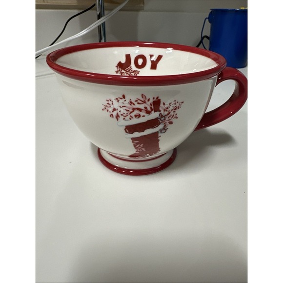 2007 Starbucks JOY and Stocking‎ Holiday Footed Mug 10 oz. - Picture 1 of 4